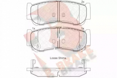 R BRAKE rb1829 -  Комплект тормозных колодок, дисковый тормоз
